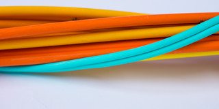 Colorful cable Various intertwined cables in close-up